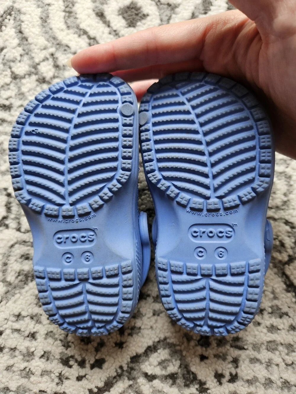 Blue Crocs With Charms Size 6